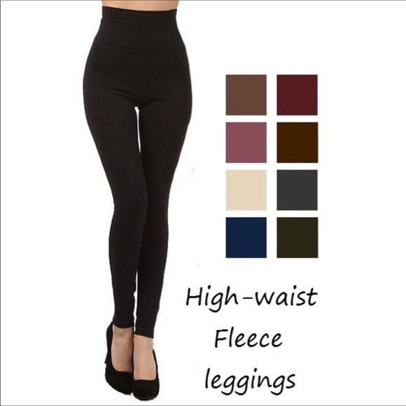 WARM SLIMMING HIGH WAIST FLEECE LINED LEGGINGS - Picture 2 of 4